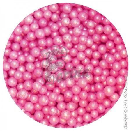 Посыпка декоративная кондитерская Сахарные шарики Жемчуг Розовый 3мм. - 20 г.< фото цена